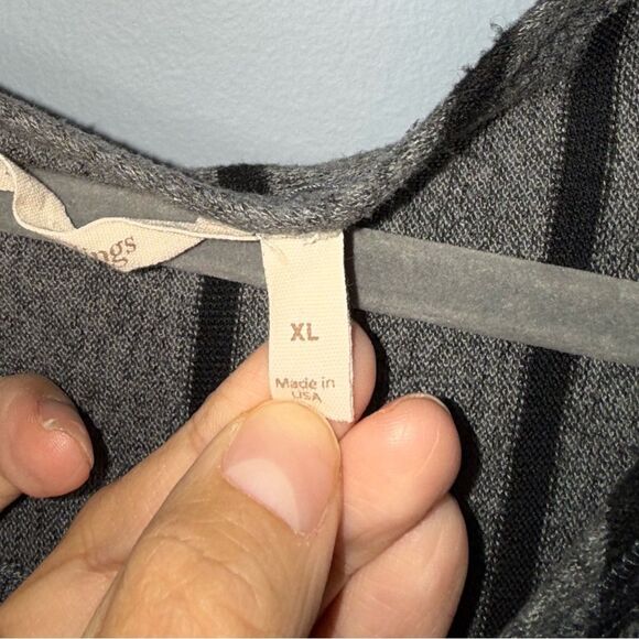 Soft Surroundings Soft Cozy Gray and Black Stripe Tunic Top Women's Size XL EUC - Picture 5 of 8